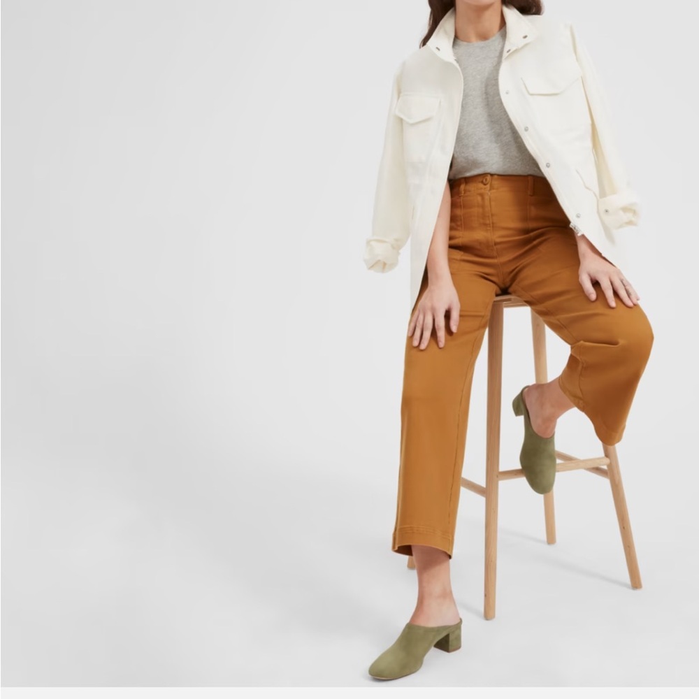 The day heel mule Everlane Green Suede Mules